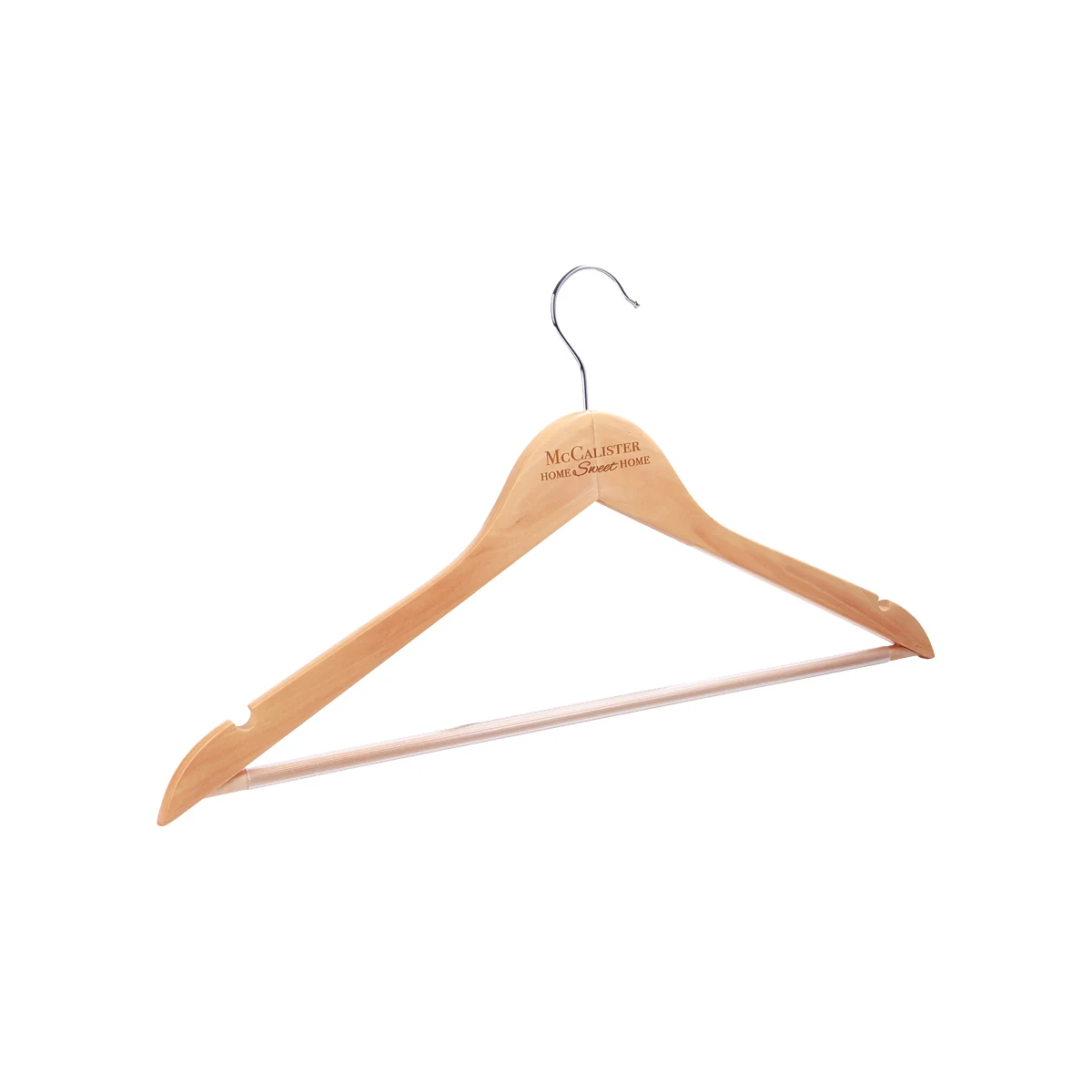 17 1/2" x 9" Solid Maple Clothes Hanger 1