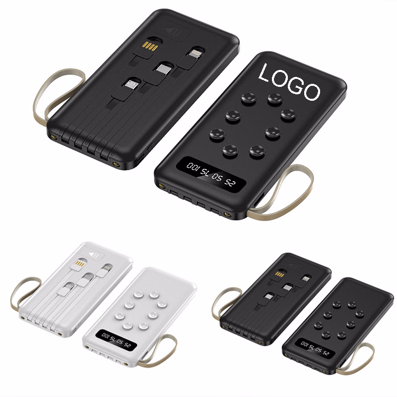 10000 Mah Suction Cup Power Bank W/ 4 Cables & Stand