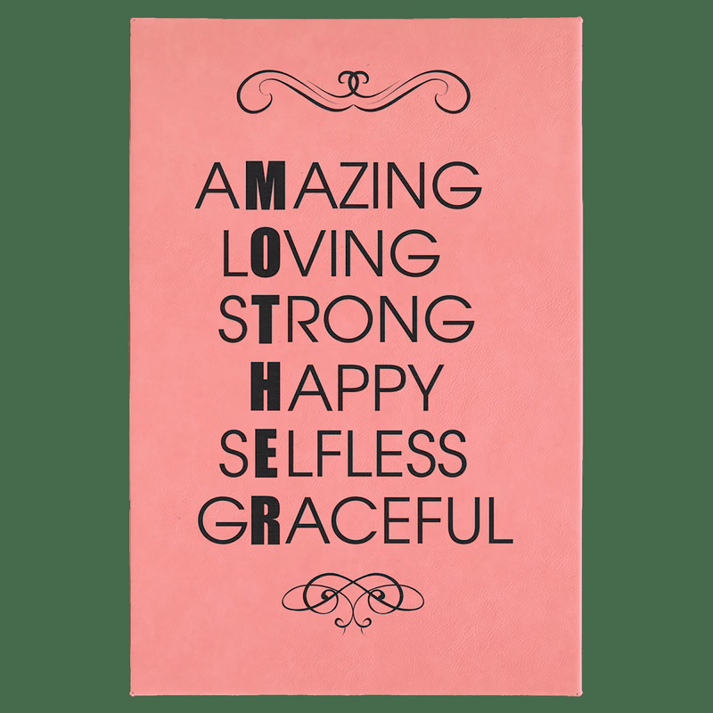 12" x 18" Pink Leatherette Wall Decor with Sawtooth Hanger