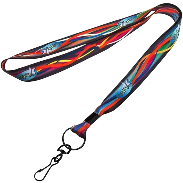 Custom 3/4" Dye-Sublimated Lanyard with Swivel J-Hook — Full-Color Badge Strap 1