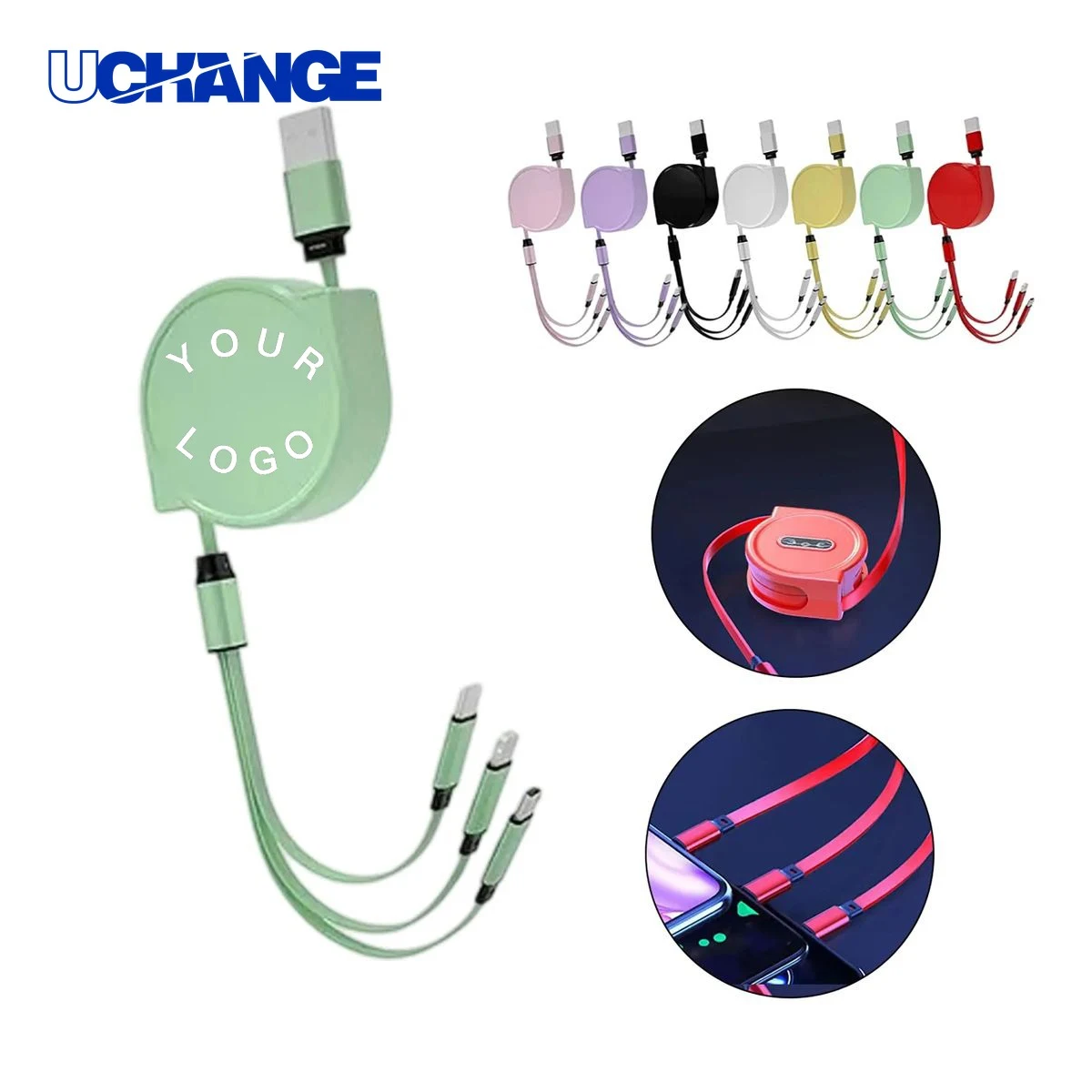 Multi Device USB Cable Charger with Three Connectors 1