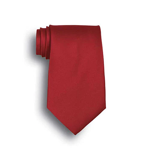 Red Polyester Satin Tie 1