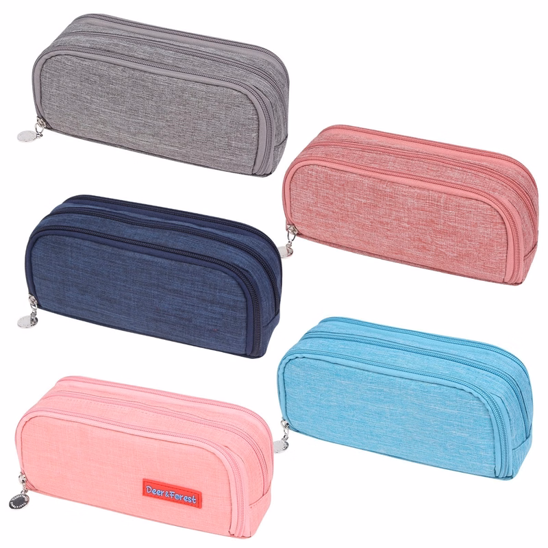 Large Capacity Pencil Case 3 Compartment Pouch