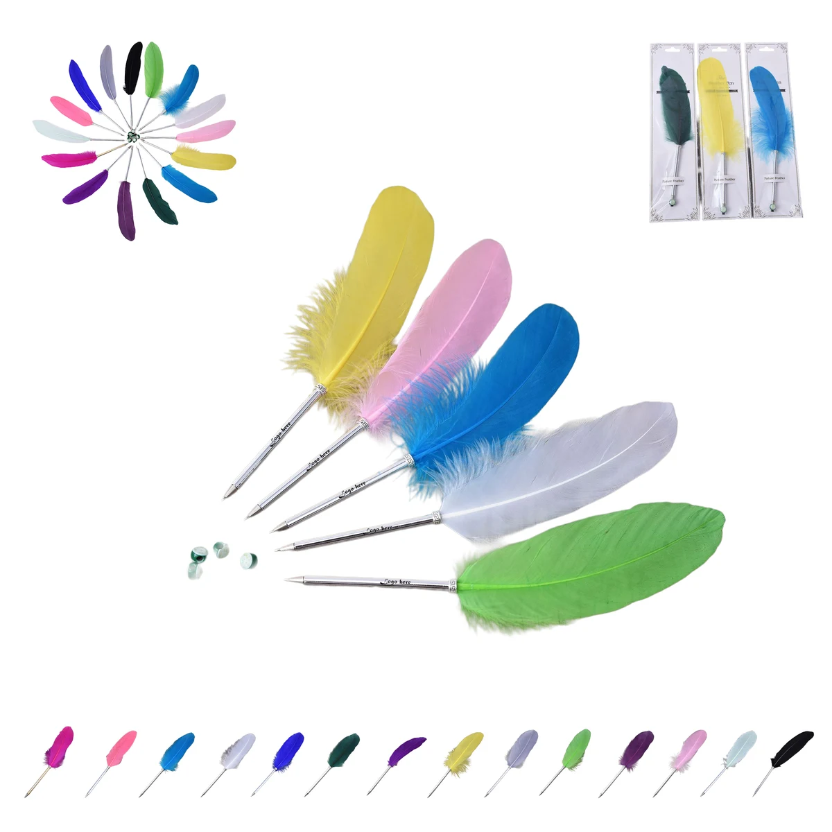 Creative Quill Pen Ballpoint Feather MOQ 100 1