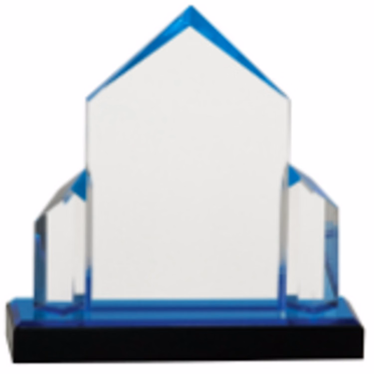 7" x 7" Blue Jewel Post Impress Award