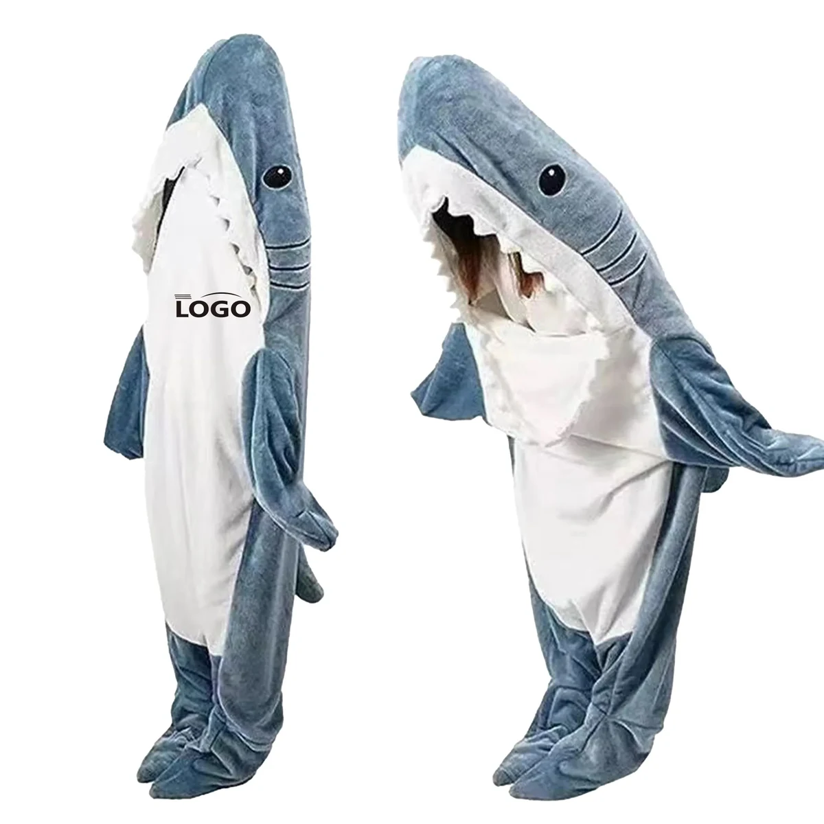 Cozy Shark Blanket Nightgown Hoodie Cosplay Lounging 1