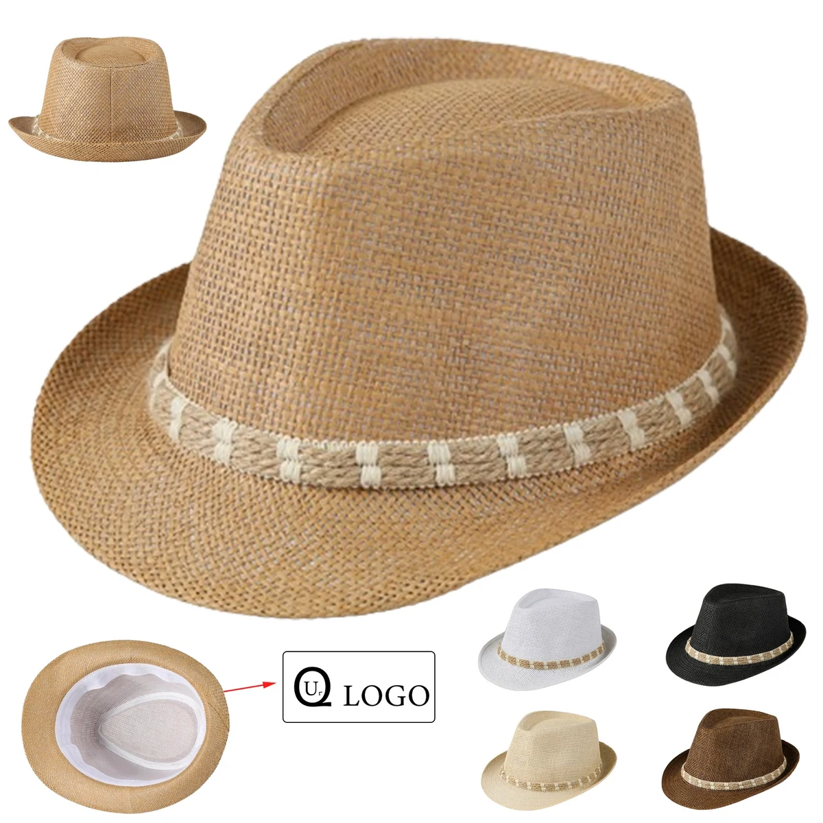 British Retro Jazz Straw Hat 1