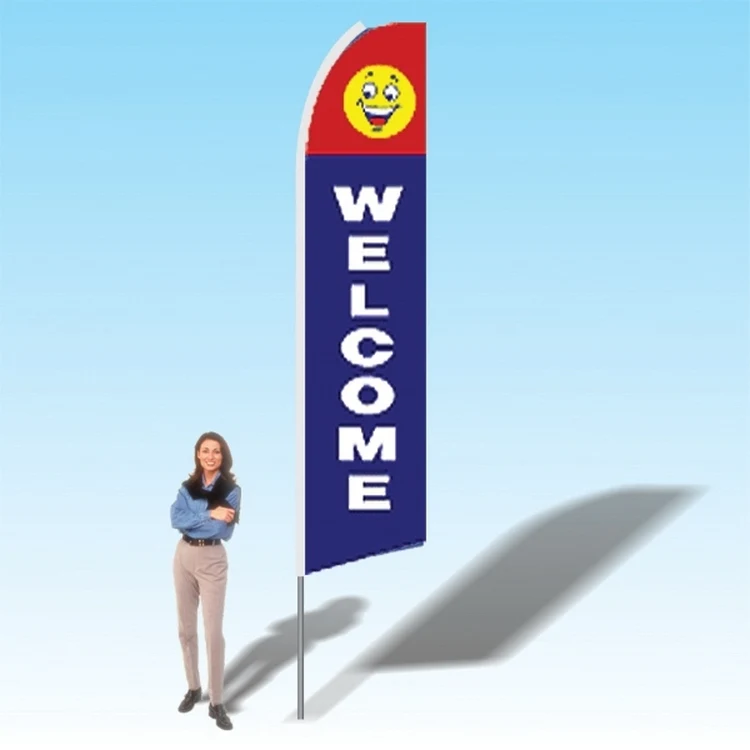 15FT Welcome Happy Face Advertising Banner Flag 1