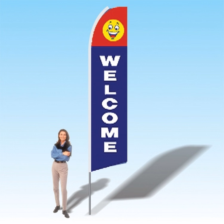 15FT Welcome Happy Face Advertising Banner Flag
