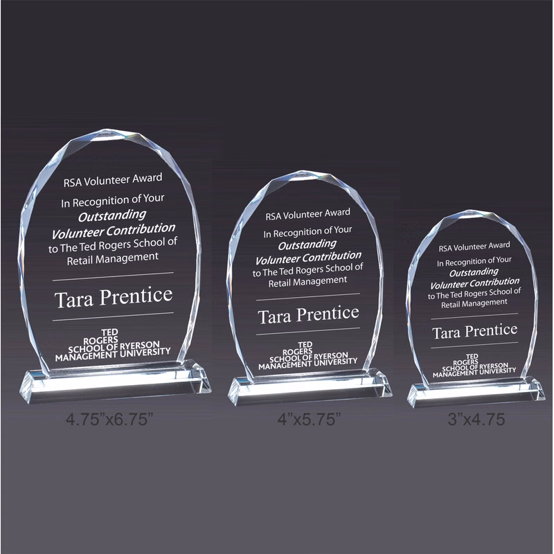 Oval Facet Crystal On Pedestal Base (7" , 8" or 9")