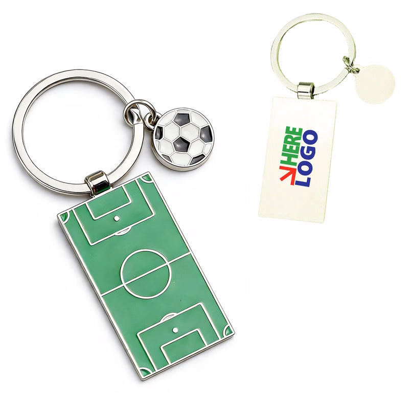 Soccer Pitch And Ball Themed Team Sports Souvenir Keychain Pendant
