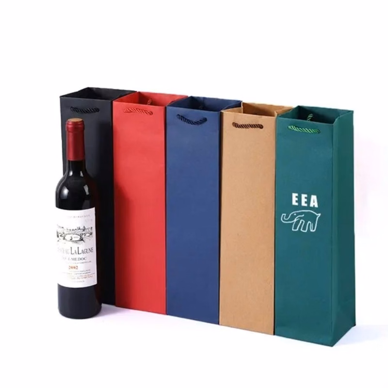 Wine Bottle Kraft Paper Gift Bags