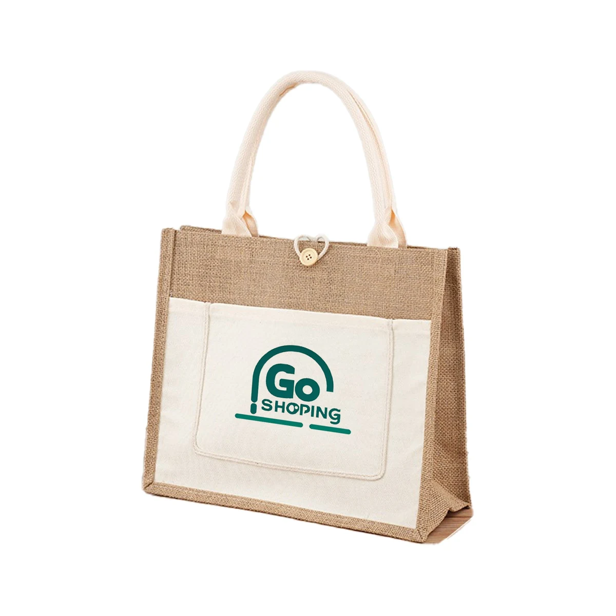 Stylish Jute Tote Bag, custom tote bag with logo imprint 1