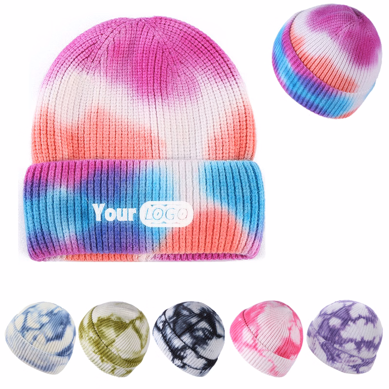 Tie Dye Knitted Beanie Hat