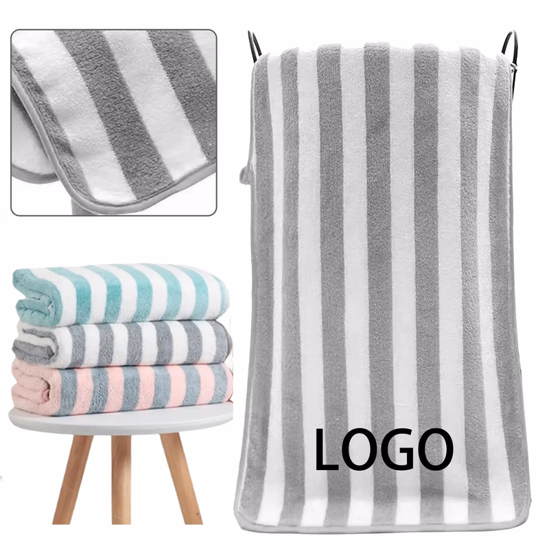 Plush Striped Bath Towel