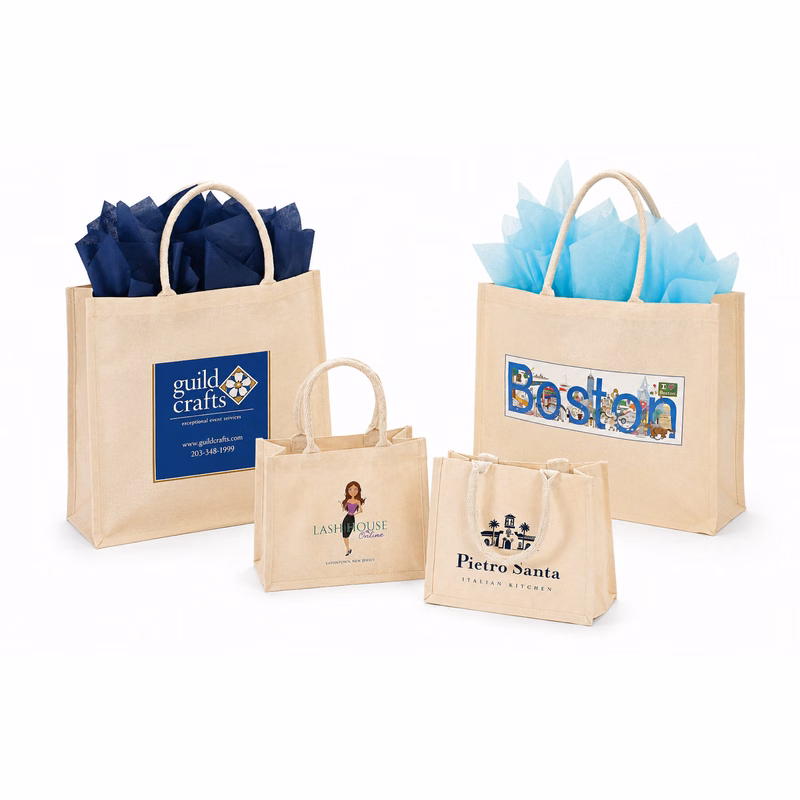 Canvas Shopping Bags w/ Rope-Style Handle