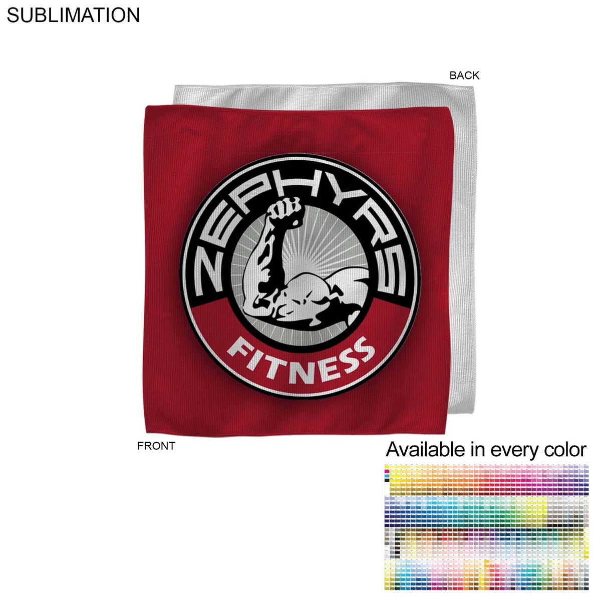 Microfiber Dri-Lite Terry Cooling Refresher Towel, 10x10, Sublimated Edge to Edge 1 side 1