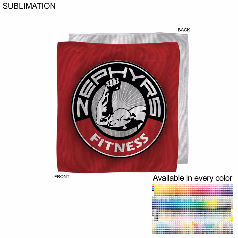 Microfiber Dri-Lite Terry Cooling Refresher Towel, 10x10, Sublimated Edge to Edge 1 side