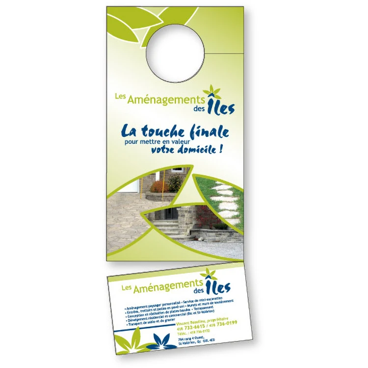 14pt Card Stock Door Hanger with Tear-Off, 3.5" x 8.5", Full Colour 1
