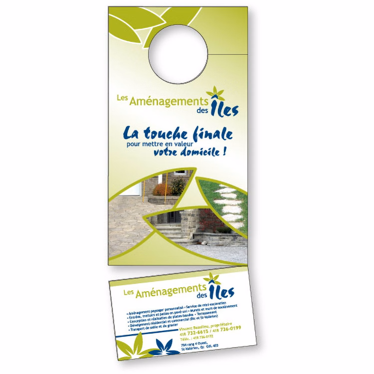 14pt Card Stock Door Hanger with Tear-Off, 3.5" x 8.5", Full Colour