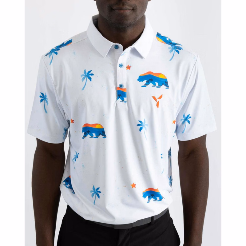 YATTA Golf® - Cali Bear men's Moisture Wicking non iron Golf Polo Shirts
