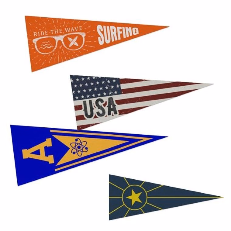Active Lifestyle Pennants - Full Color/Bleed (10"x 25")