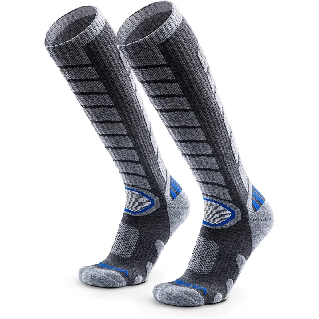 Premium Bamboo Knit Jacquard Athletic Knee High Ski/Snowboard Socks With Full Cushion 1