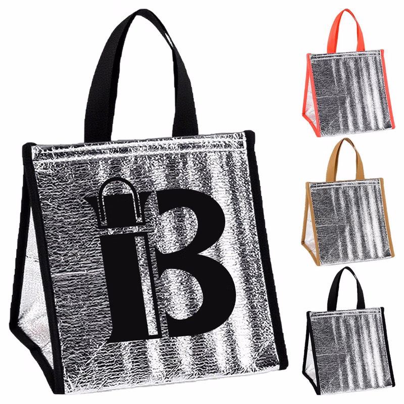 13L Aluminum Foil Non-Woven Insulated Takeout Tote Bag