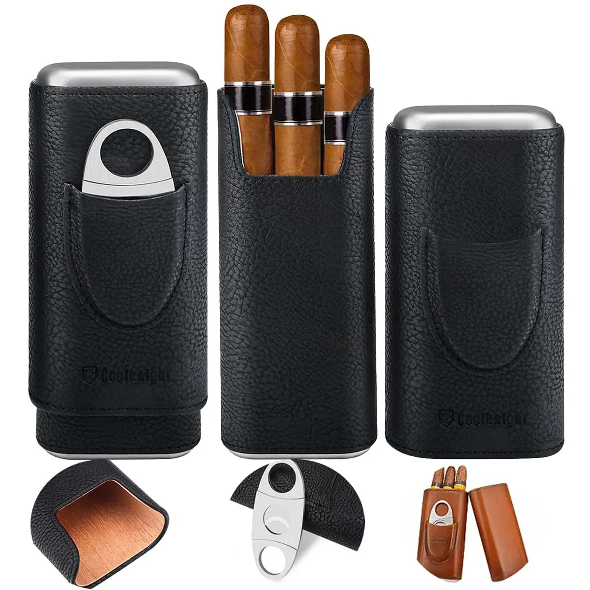 Portable Fashion Leather Cigar Case Travel Humidor for Cigar 1