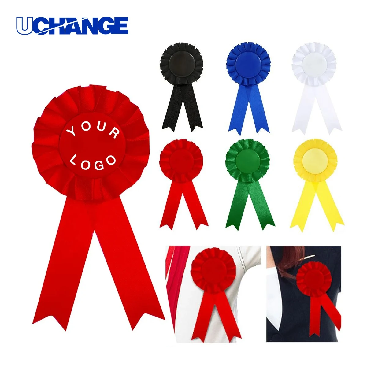 Metal Pin Badge with Printed Ribbon 1