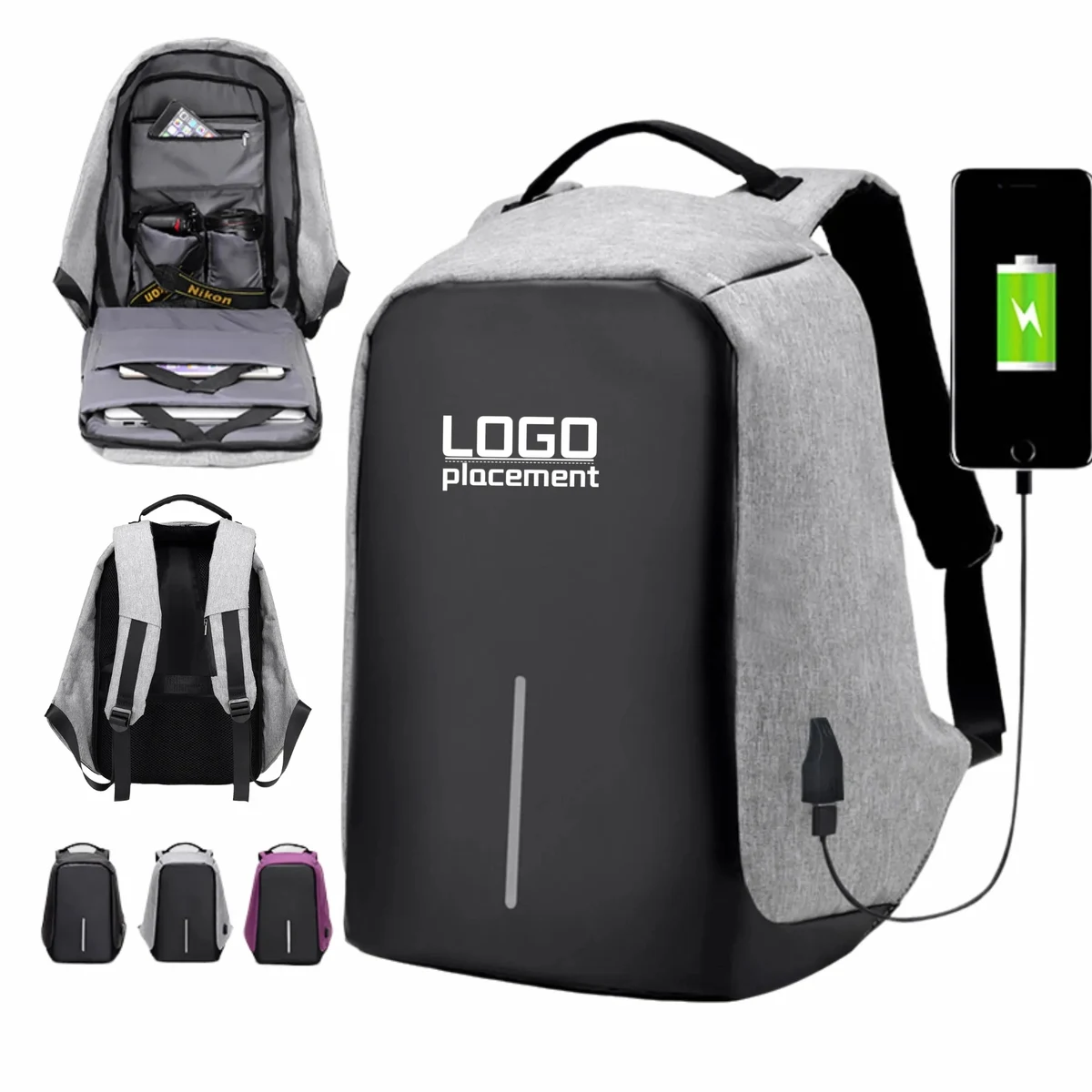 Anti - Theft Laptop Backpack With USB Charging 1