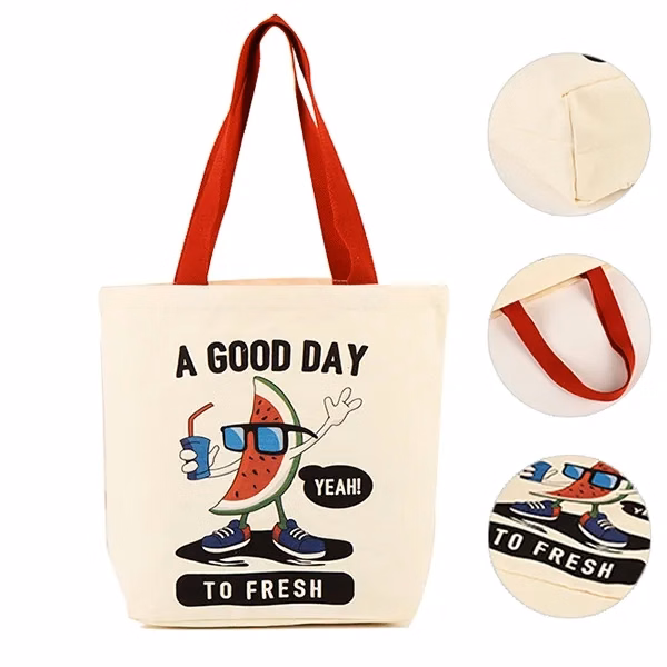 Canvas Cotton Tote Bag With Nylon Web Handle