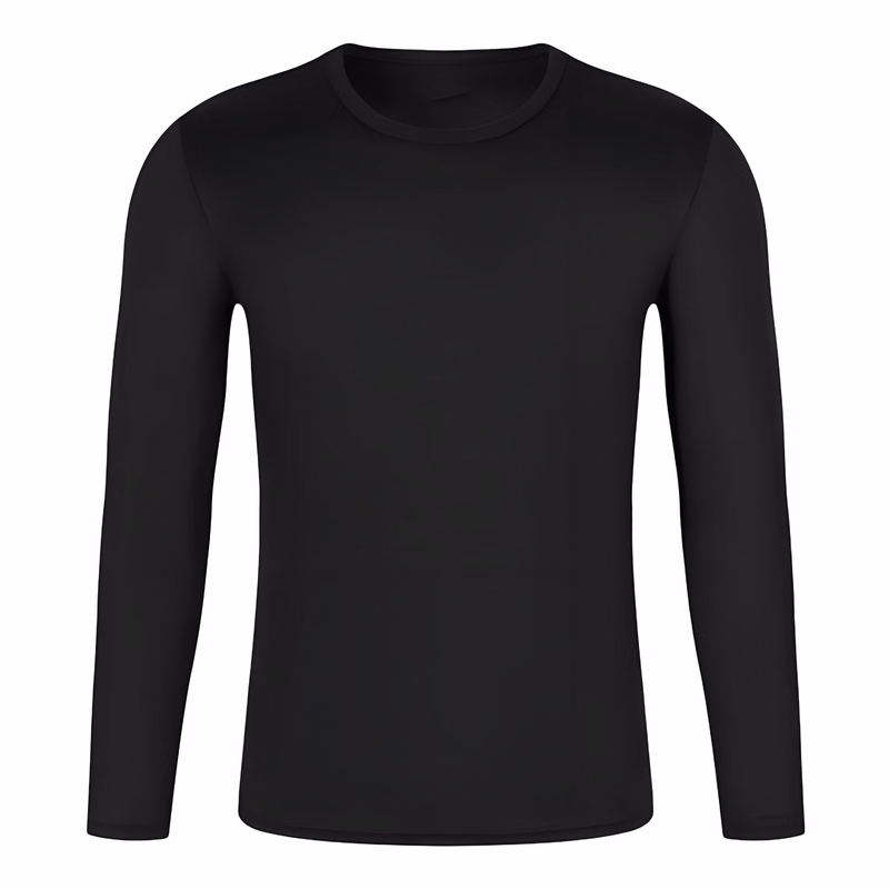 Custom Printed Moisture Wicking Round Neck Long Sleeve T-Shirt for Summer