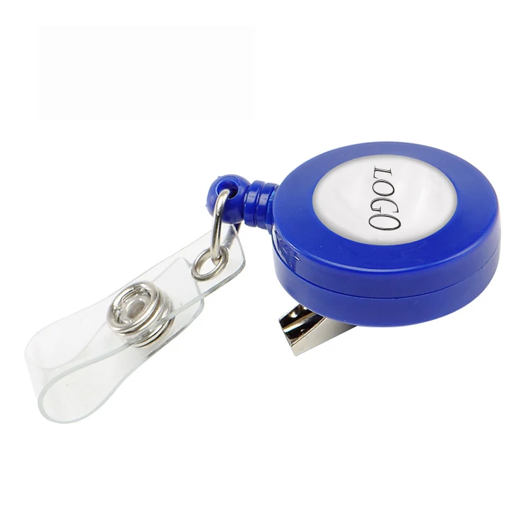 Retractable Round Badge Reel with Rotating Alligator Clip Backing 1
