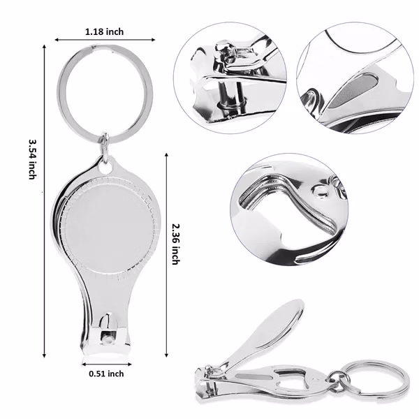 Nail Clippers Bottle Opener 2-in-1 Keychain