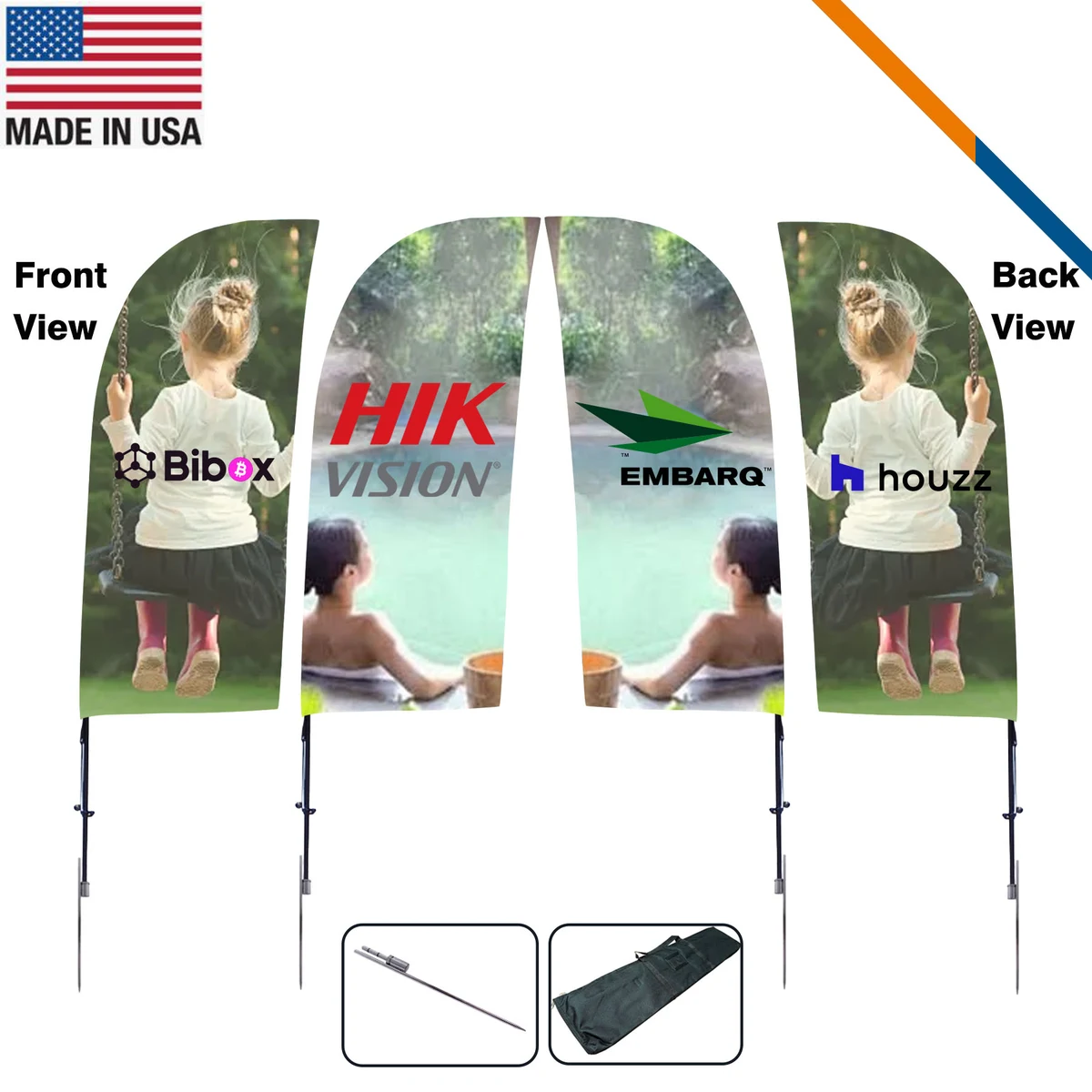 7' Plidor Double-Sided Straight Flag 1
