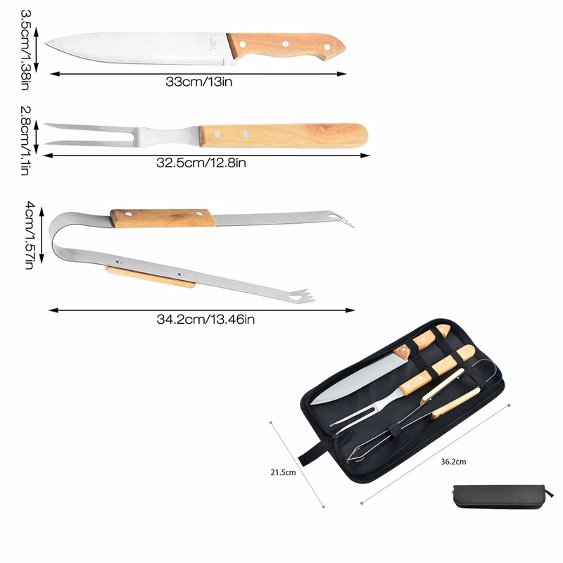 3 Pcs BBQ Utensils Set