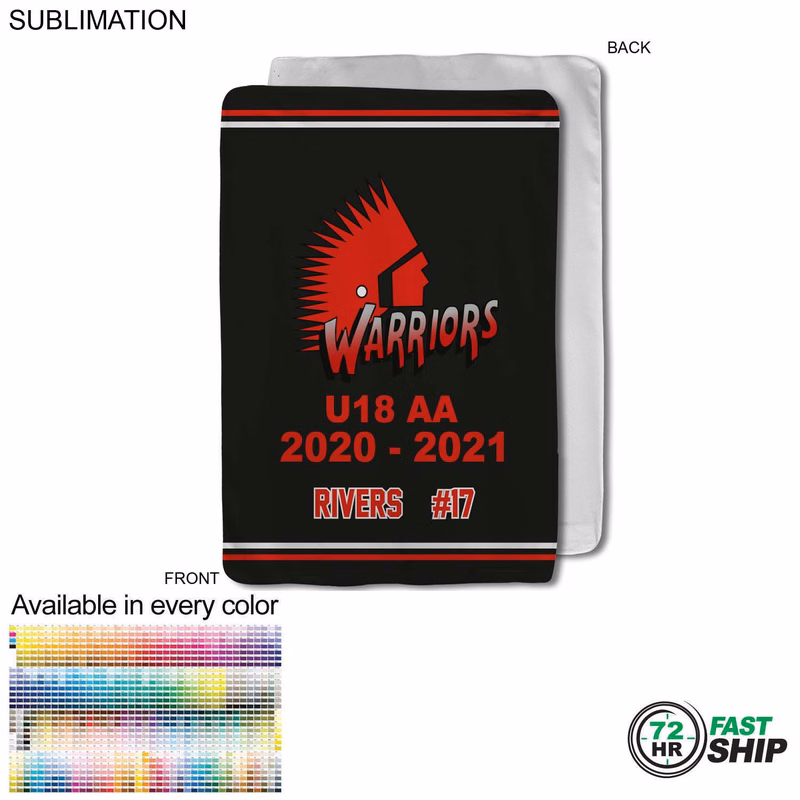 72 Hr Fast Ship - Team Blanket in Ultra Soft Microfleece, 30x40, Lap blanket, Sublimated