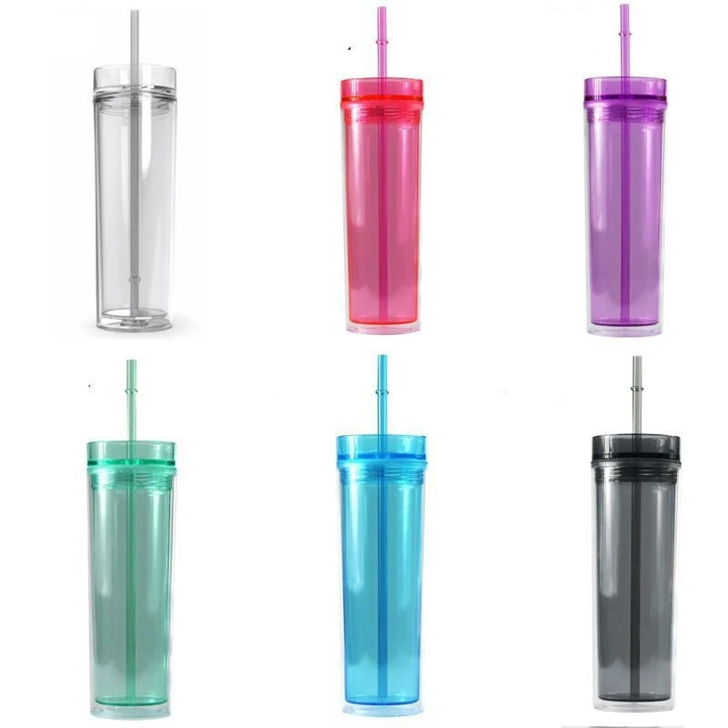 Plastic Reusable Cup With Straws 1