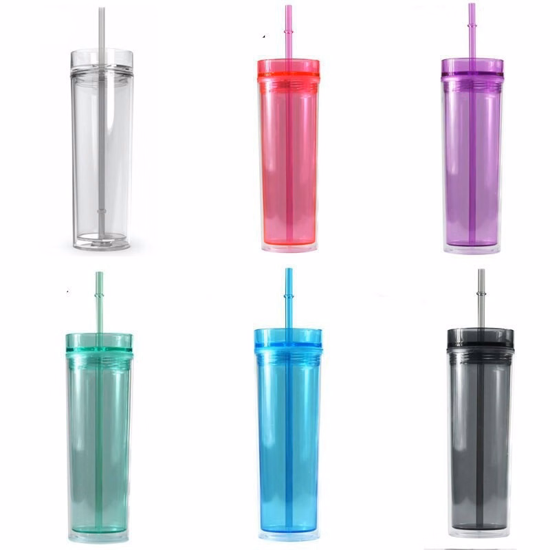 Plastic Reusable Cup With Straws