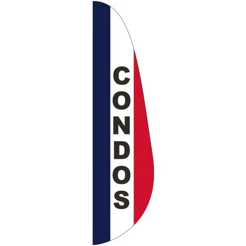 "CONDOS" 3' x 12' Message Feather Flag 1