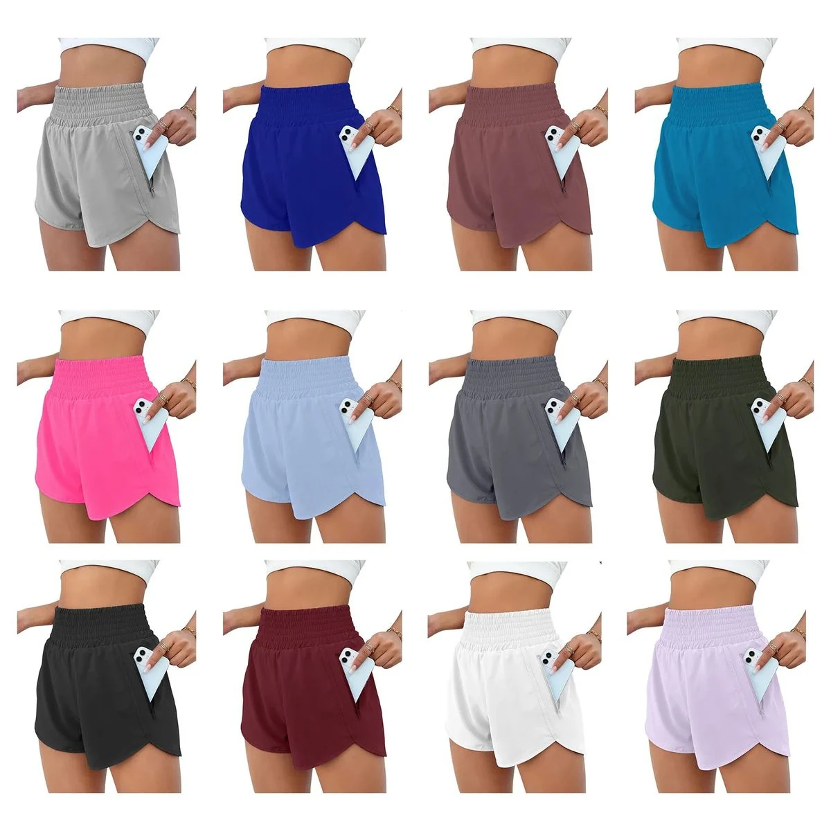 Women's Sports High-Waisted Running Pocket Shorts 1