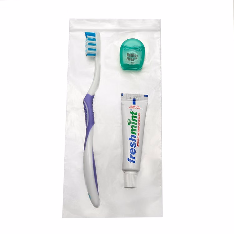 Classic Dental Kits - 4 Pieces 9' Floss Zip Bag