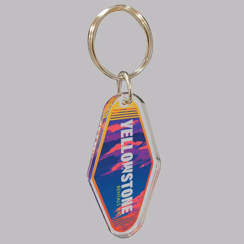 1/4" Vintage Clear Acrylic Motel/Hotel Key Chain