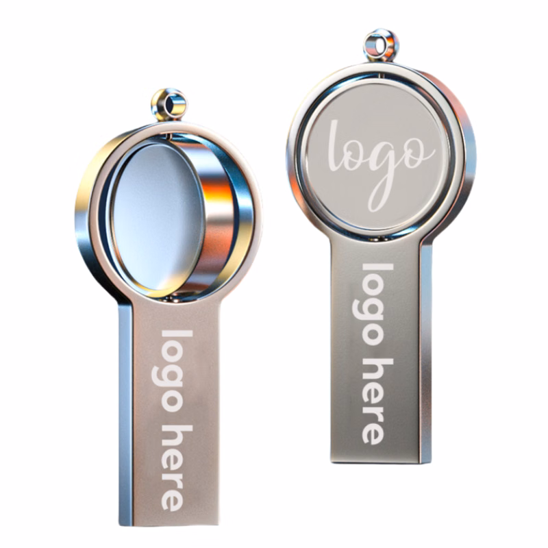 Rotating USB Gift Set-A+Chip,Metal Box & Free Design (50 MOQ)