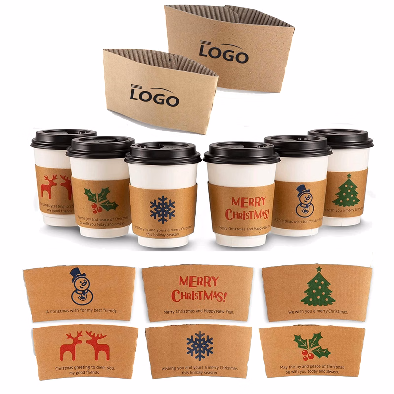 Kraft Paper Cup Sleeve Fits 12-16oz