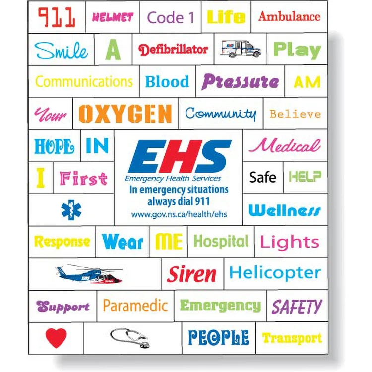 Magnetic Word Set (44 pieces), Digital Full Colour, White Vinyl Topcoat 1