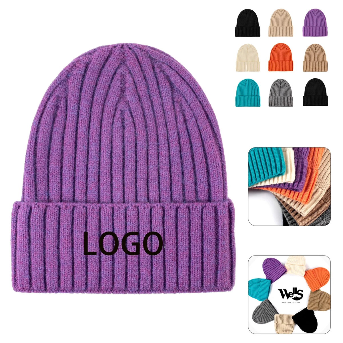 Neutral Knit Beanie Hat 1