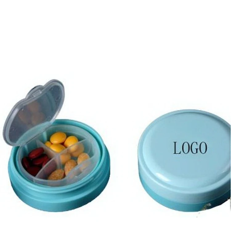 Blue Three Grids Empty Pill Case 1