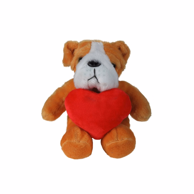 soft plush Bulldog with heart